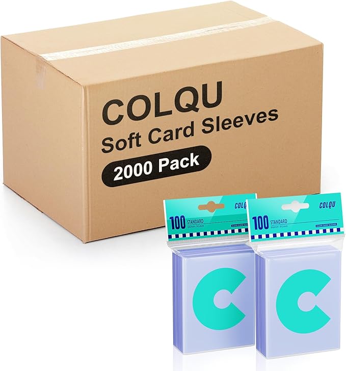 2000ct Clear Card Sleeves for Trading Cards, Soft Baseball Sports Card Sleeves, Soft Plastic Protector Fit for MTG Game Standard Cards