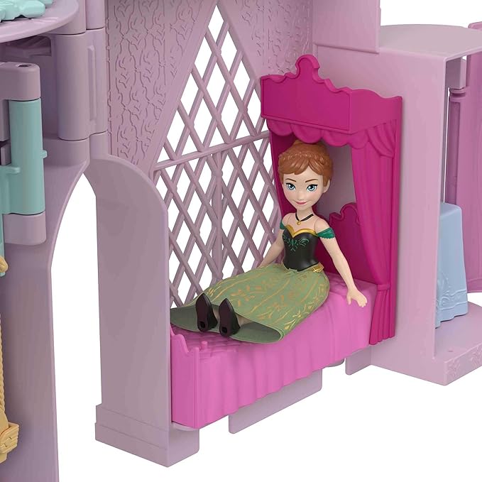 Mattel Disney Frozen Toys, Storytime Stackers Anna's Arendelle Castle, Stackable Doll House with Small Doll, Olaf & 7 Pieces, Inspired by The Movies
