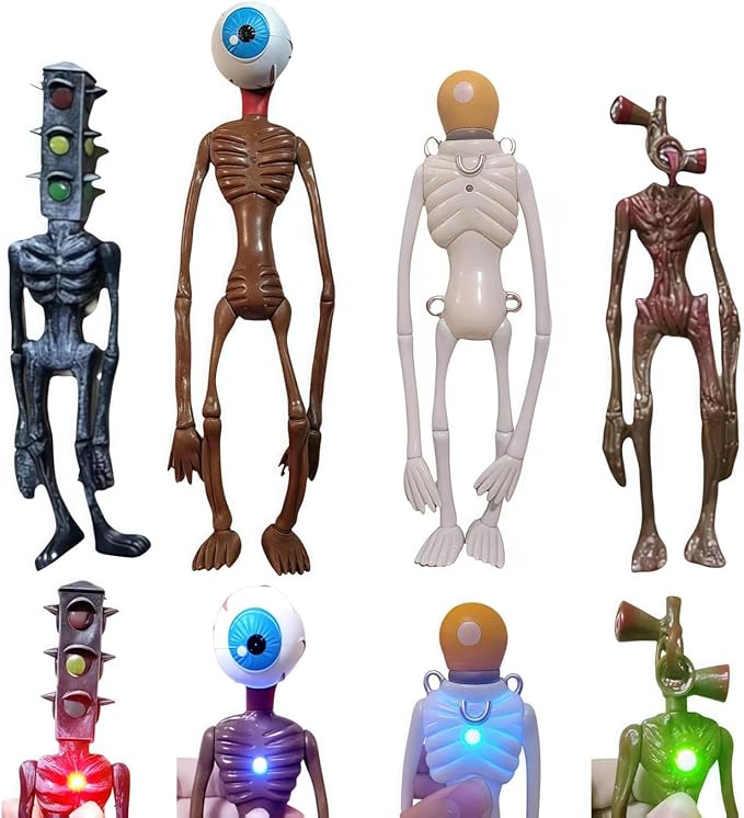 4 PCS Siren Head Toys Action Figure Horror Model Doll Gift for Kids Birthday Halloween Christmas Party Toys (Series A)