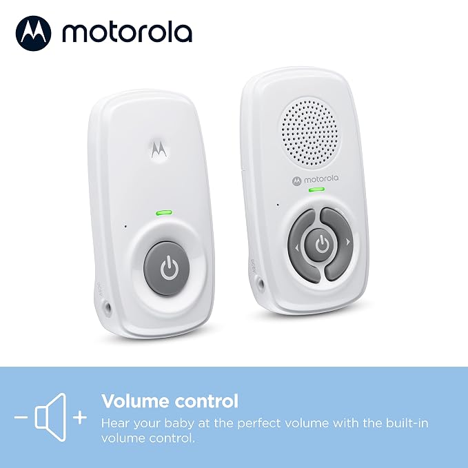 Motorola Nursery Baby Monitor Audio Only, No WiFi, Long Range AM21 with Private Connection, Cry Detection, Volume Control, Portable Parent Unit, Ideal for Safe Monitoring
