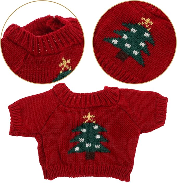 TOYANDONA Bear Sweater & Doll Clothes - Fits 12-16 Inches, Includes Cute Clothes, Glasses & Kawaii Plush Doll Outfits