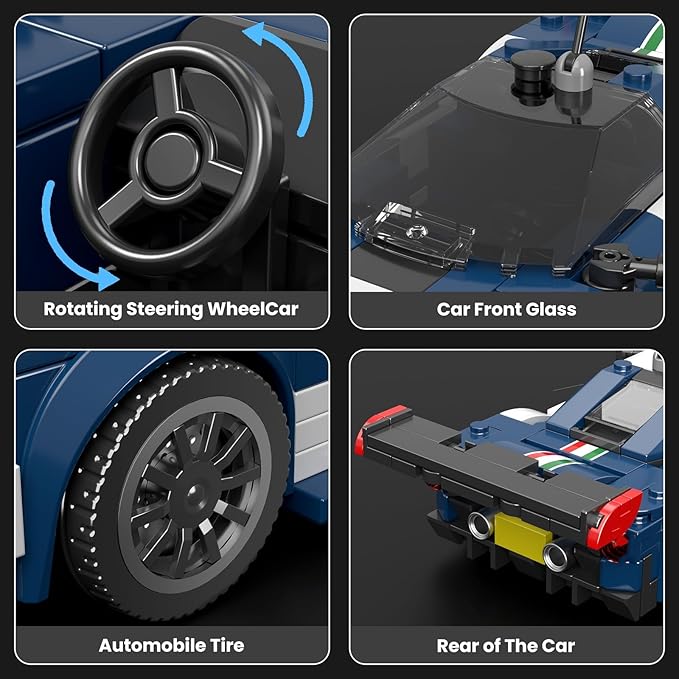 Mould King F488 Classic Sports Car Building Kits, MOC Racing Car Toys Model, Vehicle Blocks Set Suitable for Boys to Build, House Decoration Gifts for Kids and Adults 27086 (410 Pcs)