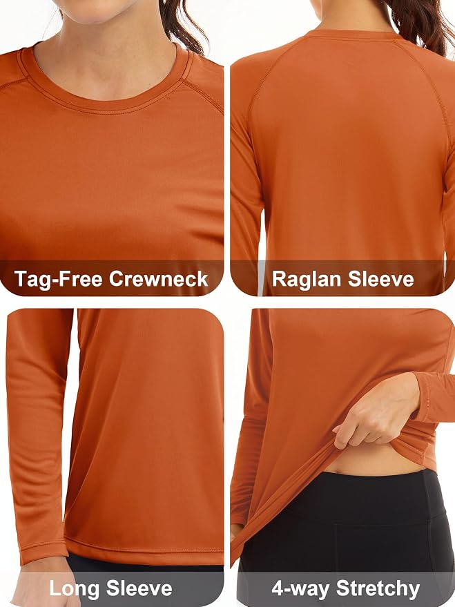 MAGCOMSEN Women's Long Sleeve Shirts UPF 50+ Sun Protection Shirts for Hiking Fishing Workout Rash Guard