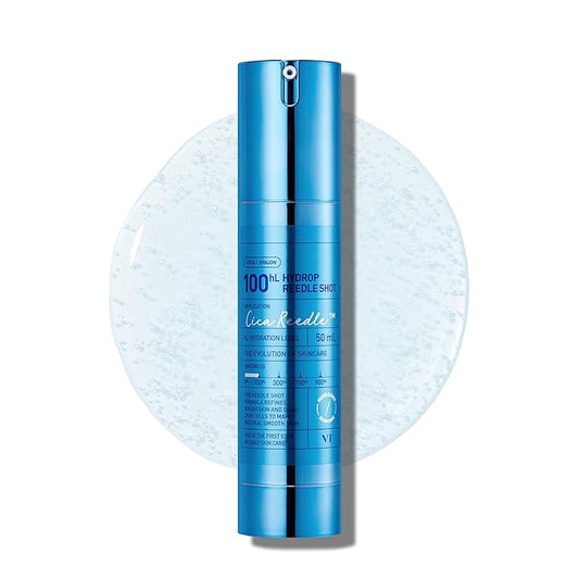 VT COSMETICS Hydrop Reedle Shot 100 Serum with Hyaluronic Acid & Hydrating Exosome Microneedling Formula, Korean Skin Booster, 1.69 fl oz(50ml)