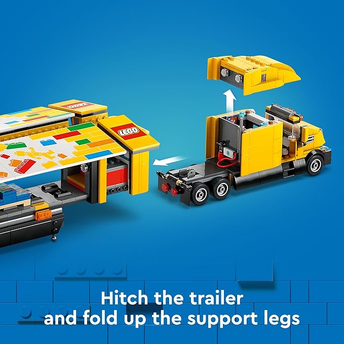 LEGO City Yellow Delivery Truck Toy - Semi Truck Building Toy for Boys & Girls, Ages 8+ Years - Gift for Birthdays - Pretend Play W/ 3 Minifigures - 60440
