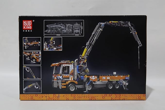 Mould King 19014 Tow Truck Building Blocks Kit, Pneumatic Concrete Pump Truck Model, Engineering Crane Toy for Adults, Collectibles Gift(2098 Pieces)
