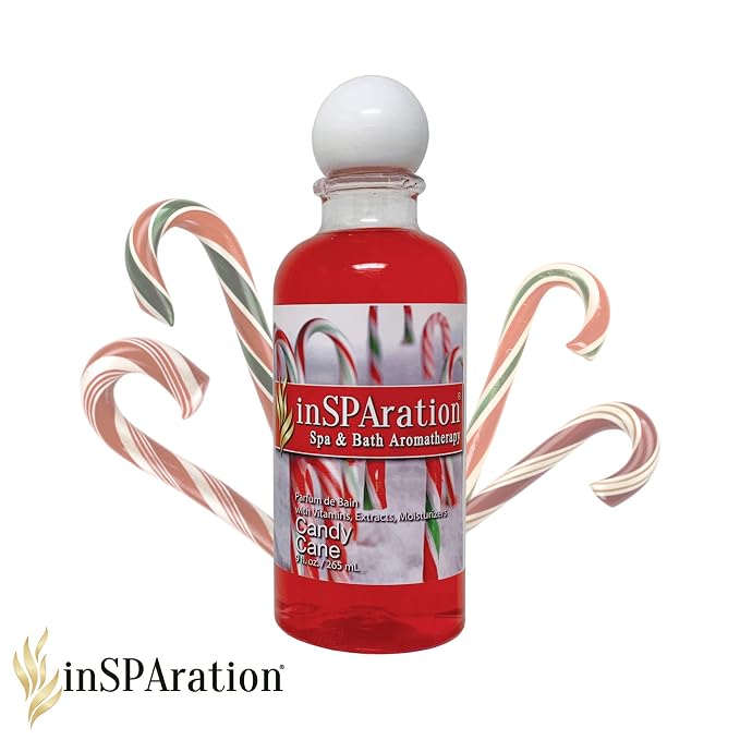 inSPAration Spa and Bath Aromatherapy 100HOLCCX Spa Liquid, 9-Ounce, Holiday Candy Cane