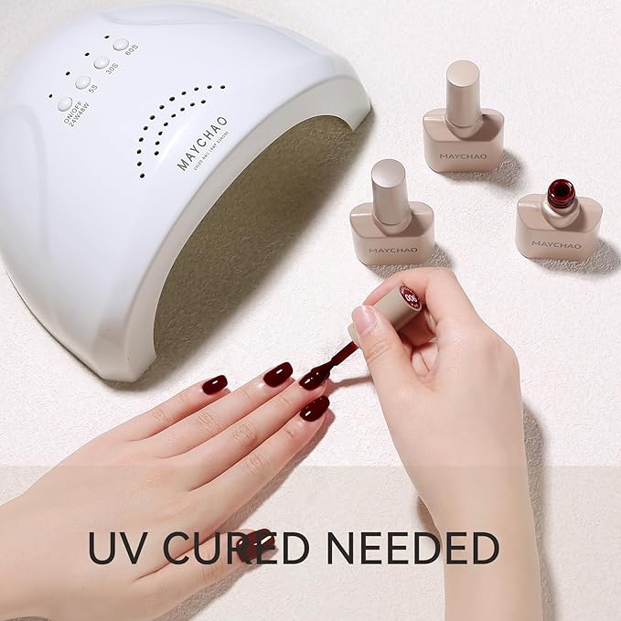 MAYCHAO 15ML Gel Nail Polish 1Pc Deep Cherry Red Nail Polish Soak Off UV LED Blood Red Nail Gel Polish Nail Art Starter Manicure Salon DIY at Home, 0.5 OZ