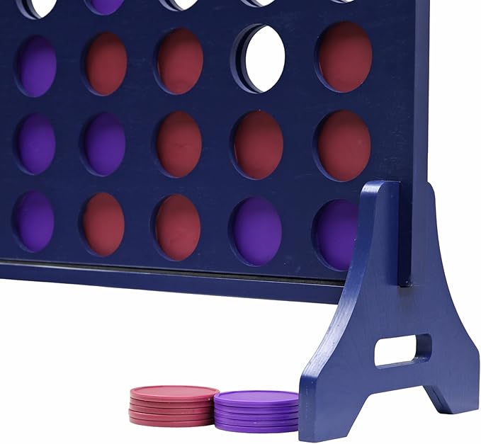 Tailgating Pros Premium Navy Giant Four in a Row with Carrying Case - Jumbo Oversized Outdoor Yard Game - Connect Multiple Pucks in a Row to Win - Many Puck Colors Available!