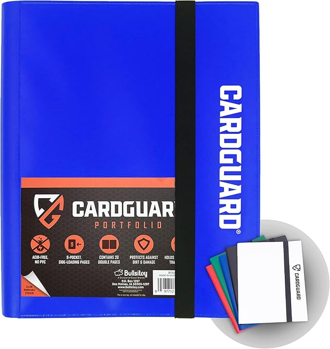 CardGuard Trading Card Binder Pro-Folio – 9 Pocket Binder - Side-Loading Album, Durable & Acid-Free Storage for Pokémon, YuGiOh, MTG, TCG, Game & Sports Cards, Blue