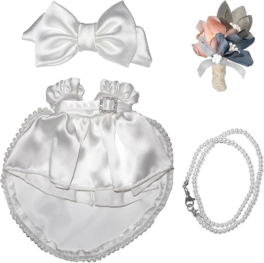 17cm Doll Clothes Wedding Dress Accessories Premium Fashion Outfit for 17cm Dolls (NO Doll)(Wedding Dress/Bow)