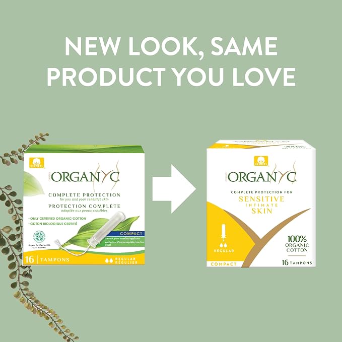 Organyc 100% Certified Organic Cotton Tampons, Plant-Based Eco-Applicator, Regular Flow+Super Flow Bundle, 16 Count (Pack of 6 Mixed)