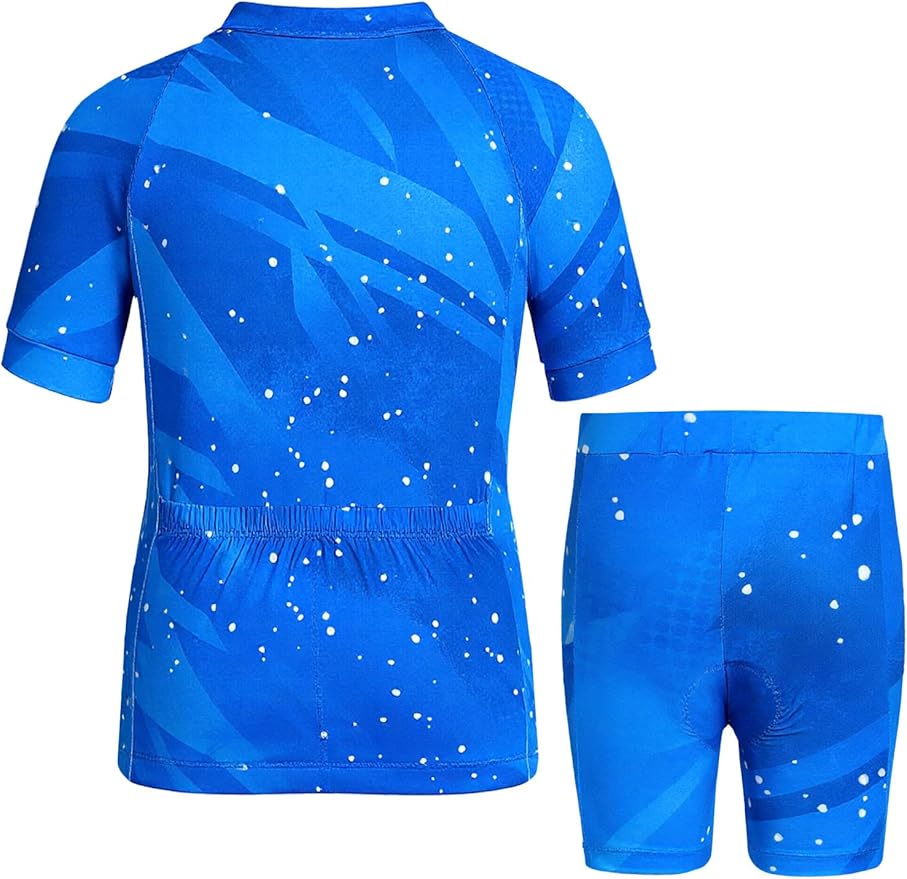 Gogokids Boys Cycling Jersey Set 3D Padded Bike Suit Kids Road Mountain Riding Shorts Bicycle Sportswear for 7-14Y