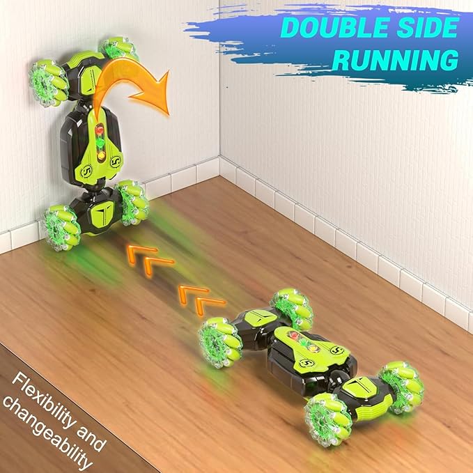 Gesture Sensing Rc Stunt Car,Remote Control Car 2.4ghz 4wd 360 Degree Rotating Transform with Lights Music,Kids Toys for Boys 4-7,3-6 Year Old Boy Birthday Gift & 3-12 Best Gift for Kids
