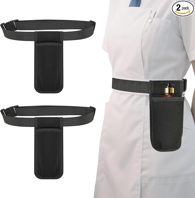 2 Pack Massage Oil Bottle Holster 1 Pocket, Lotion Bag Waist Holder Pouch with Adjustable Belt, Massage Therapy Supplies for Therapist Easy Access Accessories