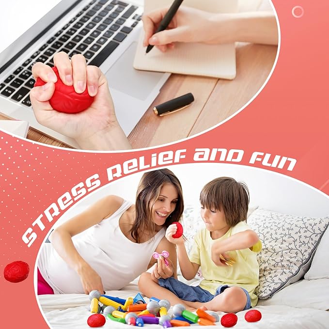 Jenaai Brain Stress Ball Halloween Squeeze Toy 2.76 Inch PU Hand Muscle Exercise Pressure Ball Funny Stress Relief Toy for Adults Improving Grip Strength Release Pressure(Red)