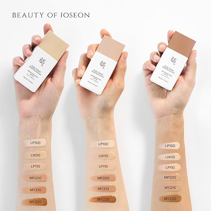 Beauty of Joseon Daily Tinted Fluid Sunscreen 12 Shades for Face Moisturizing Broad Spectrum SPF 40 Korean Skincare 50ml, 1.69 fl.oz #LN110 | 12 Shades, for Face, Moisturizing, Broad Spectrum, Korean Skincare, #LN110