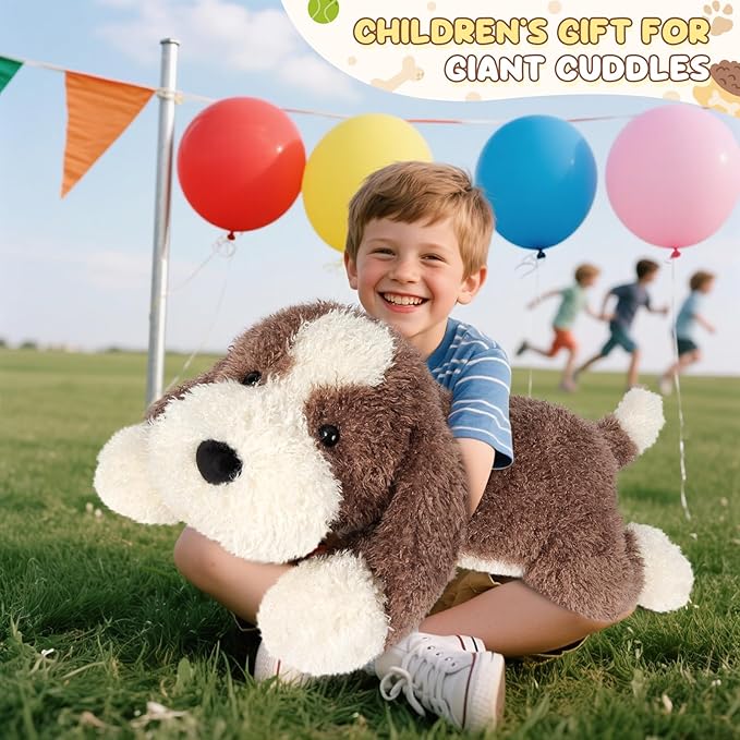 Giant Brown Dog Stuffed Animal 30", Jumbo Soft Giant Stuffed Animal, Big Dog Plush Toys for Stress Relief & Sleep Aid, Huge Cuddly Cute Plushies Golden Retriever Gifts for Kids Adults