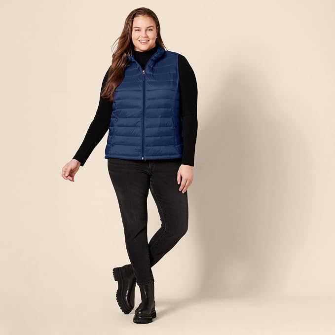 Amazon Essentials Women's Lightweight Water-Resistant Packable Puffer Vest