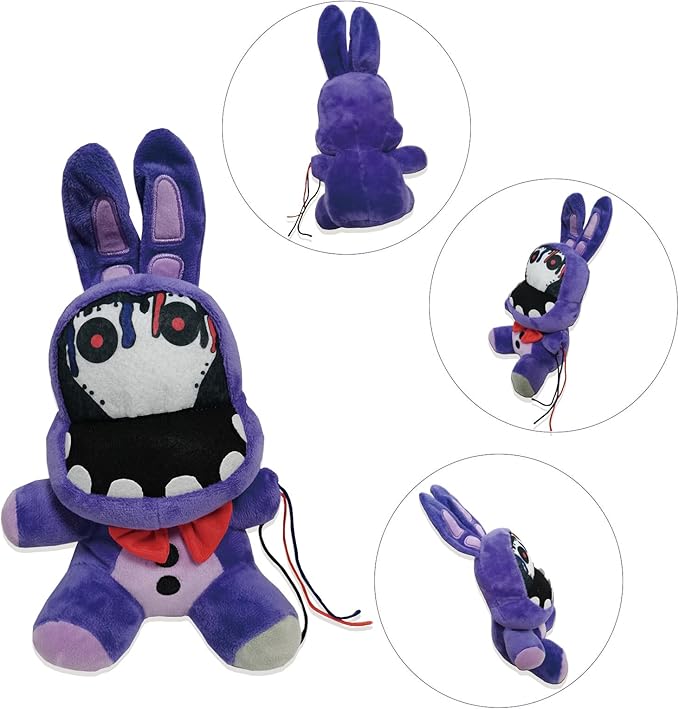 TZMAPU Fazbear Plush Foxy, Withered Purple Bunny, Stuffed Animal Figure Toys Gift for Kids, Security Breach Plush for Lovers (3PCS)