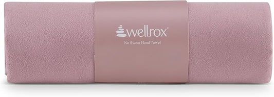 Wellrox Microfiber Yoga Hand Towel – Super Soft, Quick-Dry, Non Slip Yoga Towel for Hot Pilates, Gym & Workouts (26.5" x 16", Rose)