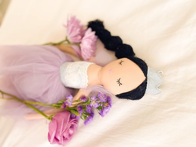MON AMI Princess Violette Designer Doll – 22”, Soft & Elegant Stuffed Plush Princess Doll, Use as Toy or Room Decor