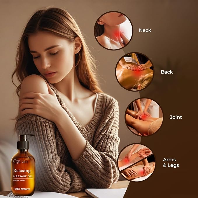 Calming Oil for Body & Relaxing Massage Oil for Muscle Set - Aromatherapy Grade Essential Oils Set - 2x200ml - Gya Labs