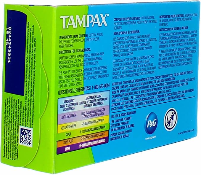Tampax Flushable Super Tampons - 10 ct, Pack of 3