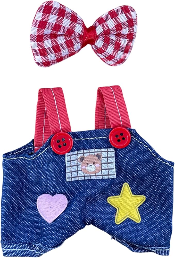 6 Sets Doll Clothes for 17cm Plush Dolls, Fashion Outfit Collection with Hats & Accessories for 6.7 Inch Mini Doll (No Dolls) (Set 1)