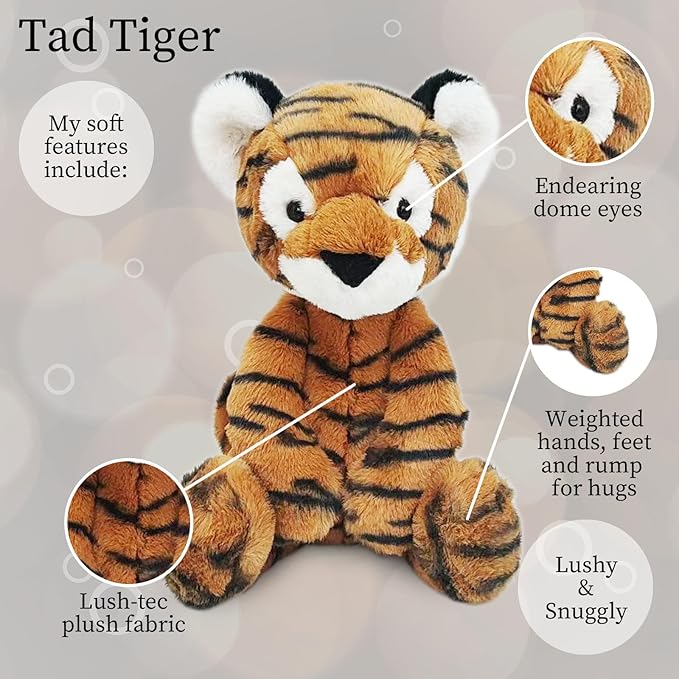 World's Softest Plush Tad Tiger, Lushee, Large, 16" Stuffed Animal for Baby, Toddler, Kids, Adults - Soft, Huggable Stuffed Tiger- Adorable Toy Made from Kid-Friendly, Quality Materials