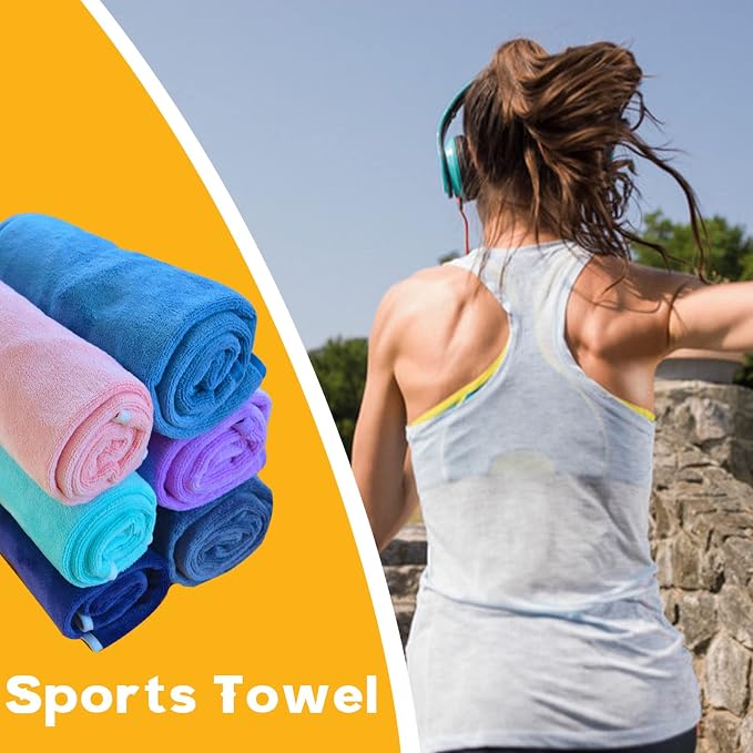 Microfiber Gym Towels Bigger Size Super Soft for Exercise Fitness, Sports, Workout, 380-GSM 15-Inch x 31-Inch Quick-Drying Towels (3 Pack, Green)