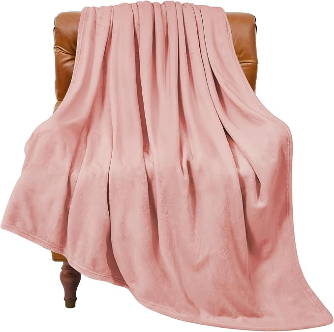 BEDELITE Fleece Blanket Soft Plush Throw for Couch Pink 50"x60" | Ultra Soft Fleece, Plush Microfiber, Lightweight Warmth, All Season Comfort, Fade Resistant, Machine Washable, Couch Sofa Bed