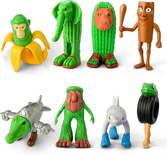 8Pcs Italian Brainrot Action Figures,Tralalero Travala Toy Set Tralalero Travala,Tung Tung Tung Sahur, Brr Brr Patapim - Brainrot fidget Toys,Decorations Gifts for Office Room Figurine Decor (8PCS-E)