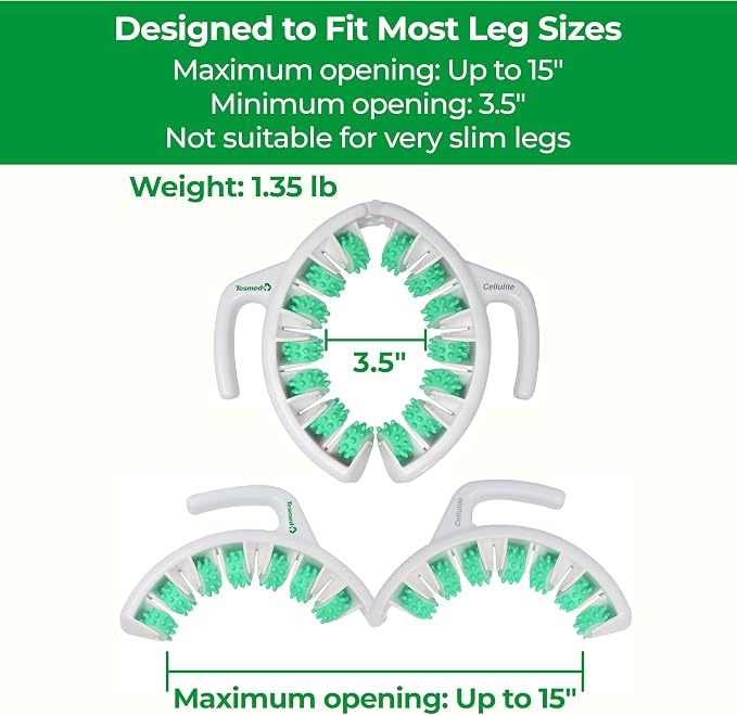 TESMED Cellulite Manual Massager Roller – Made in Italy, Patented Cellulite Massage Tool, Fascia Blaster for Legs, Supports Lymphatic Drainage, Based on the CPM™ Convergent Pressure Method