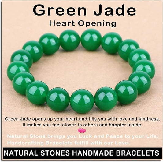 AD Beads Handmade Gemstone Stretch Elastic Bracelet Crystal Healing Reiki Nature's Beauty and Spiritual Essence Unisex