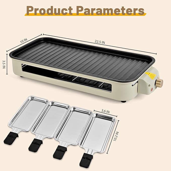 Pukomc Electric Indoor Grill,2 in 1 Indoor Grills for Kitchen | Grill Net & Non-Stick Cooking Removable Plate, Temperature Control, Dishwasher Safe, 1800W Large Smokeless
