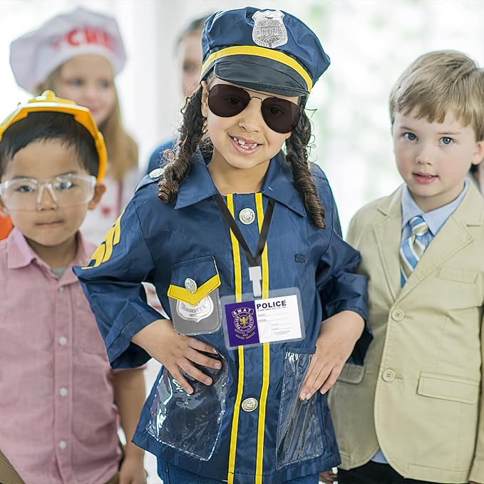 3 otters 9PCS Police Pretend Play Toy Set, Police Accessories for Kids Include Badge, Handcuffs, Walkie, and More for Dress Up Party, Role-playing, Christmas Gift for Kids 3-8
