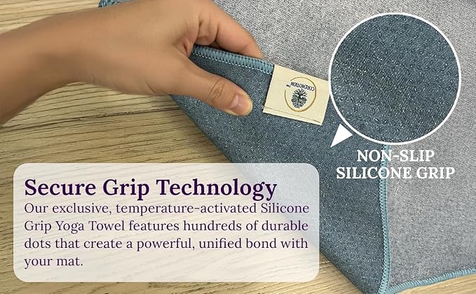 Multipurpose Yoga Mat Towel 72" x 26.5" - Christian Faith-Based Fitness Towel with Non-Slip Silicone Grip, Quick Drying & Sweat Absorbent for Yoga, Pilates, Gym, Picnic & Outdoor Activities