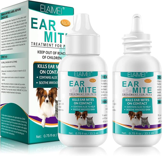 ZODENIS Ear Mite Treatment for Dogs & Cats Yeast Infection, Fast-Acting Dog Ear Infection Treatment Soothes Itching Odours Stinky Stuff, Dog Ear Drops Vet-Recommended Formula Pets Ear Cleaner 0.75oz