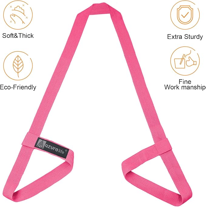 A AZURELIFE [MAT NOT Included] Yoga Mat Sling, Yoga Mat Straps for Carrying, Easy-Cinch Yoga Mat Holder Strap