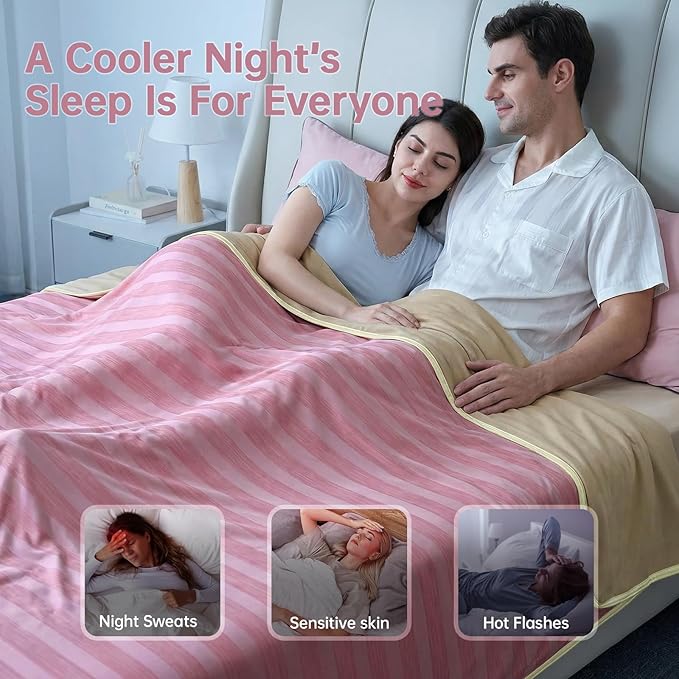 Guohaoi Cooling Blanket for Hot Sleepers and Night Sweats 50"x70" Twin Size | Arc-Chill Q-Max >0.5 Cool Fiber,100% Oeko-Tex Certified Lightweight Summer Blanket for Travel/Outdoor Ultra Cold Breathable