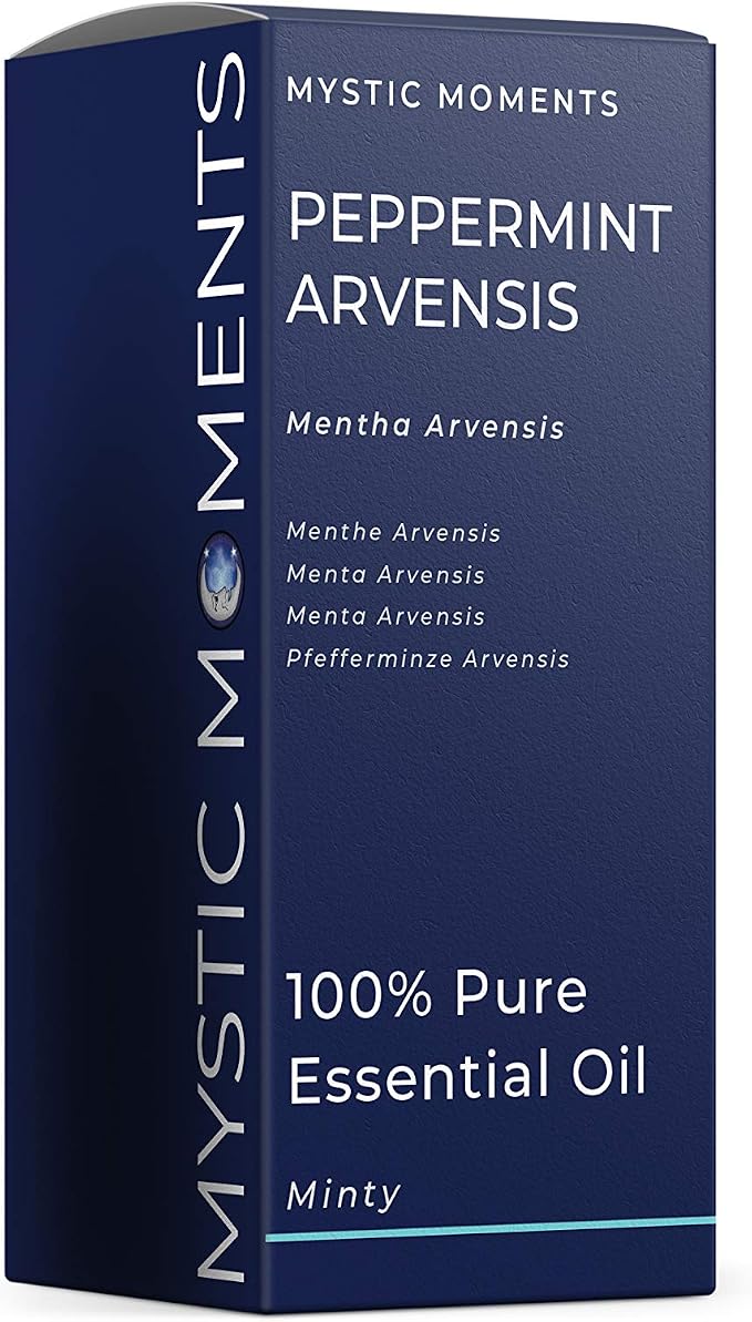 Mystic Moments | Peppermint Arvensis Essential Oil (Mentha arvensis) 100ml | Strong Fresh Mint Aroma for Energising Aromatherapy & Invigorating Diffuser Blends | Vegan & Natural