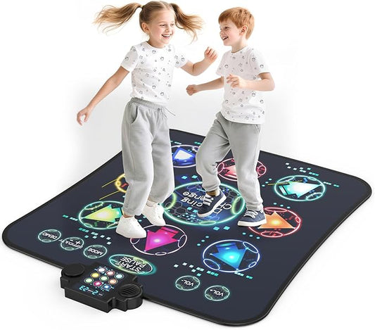 Upgraded Dance Mat Toys for Kids 3-12 Years, Electronic Dance Pad with Light-Up 9-LED Buttons, 3 Game Modes, Adjustable 7-Level Volume, Toys for Girls and Boys