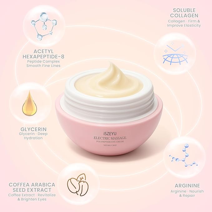 Pro Xylane Electric Massage Eye Cream with Red Light Applicator Therapy, Polypeptide Vibrating Firming or Anti Wrinkle