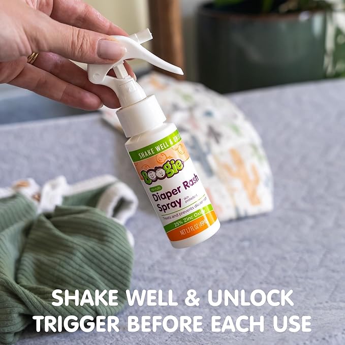 Boogie Diaper Rash Cream Spray for Baby, Travel Friendly No-Rub Touch Free Application for Sensitive Skin, Over 200 Sprays per Bottle, 1.7 oz (Pack of 3)