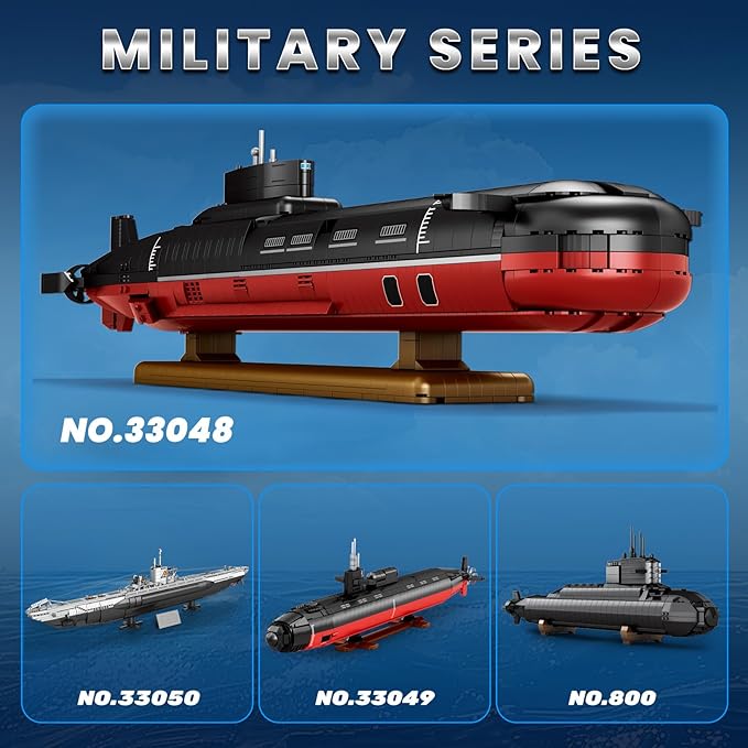 Reobrix Nuclear Submarine Building Sets for Adults, Typhoon-Class Nuclear Submarine Model Kit, History Collectible Decor, Military Toy Gift for Men and Teens