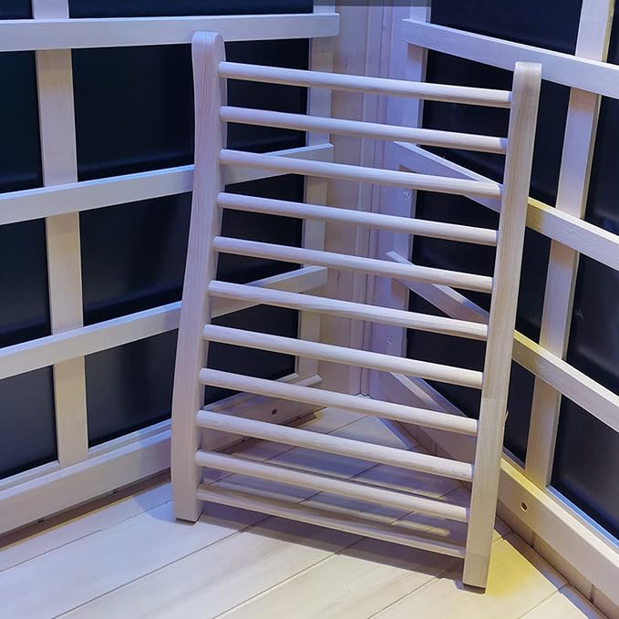 LTCCDSS Sauna Backrest Canadian Hemlock Wooden | S-Shape Design - Slip-Resistant - Non-Toxic - Comfortable - Sauna Accessories Kit Apply to Barrel or Infrared Sauna (20.5 in * 13 in)