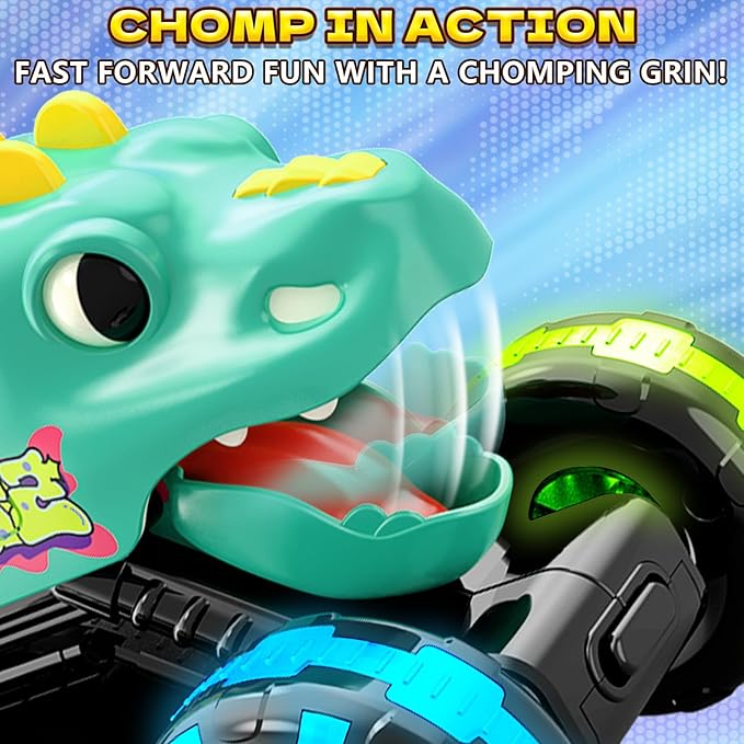 3 Pack Dinosaur Car Toys for Kids Toddlers, Light up Wheels Monster Truck Toys for Boys 2 3 4 5 6 7 8 Years Old Christmas Birthady Gifts Press & Go Dino Trucks Toy for Toddler Boy Baby