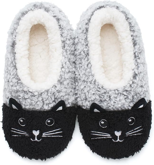 Cute Animal House Slippers, Warm Fuzzy Slipper Socks with Grippers Non Slip, Cozy Funny Gifts