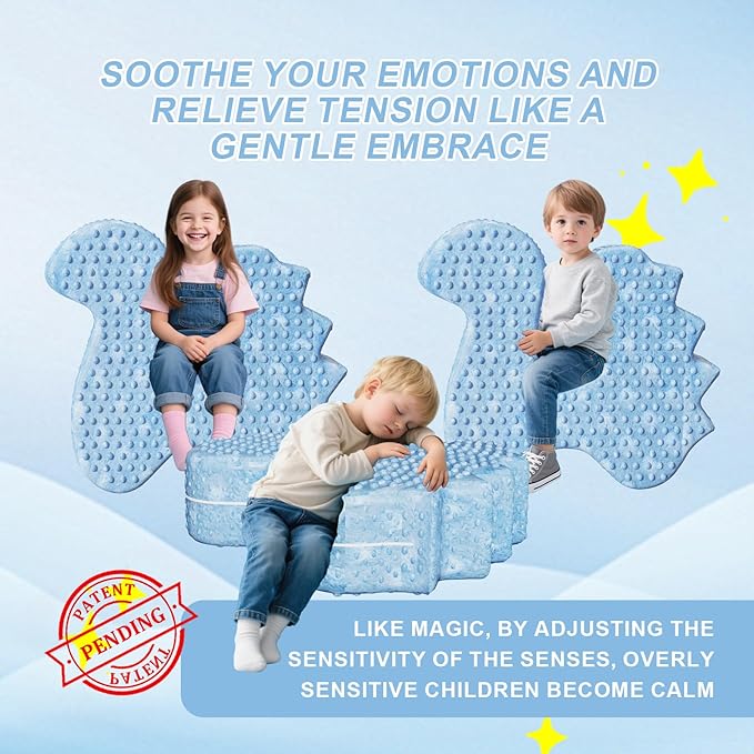 Sensory Soft Squeeze seat, Sensory Chairs specifically Designed for Children with Sensory Needs,Ball Shape enhances Sensory Experience，Providing Gentle Squeeze Embrace, Washable Cover,Blue